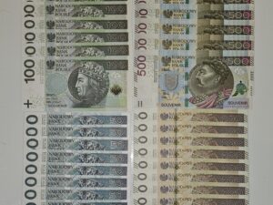 Repliki banknotów do zabawy i nauki zestaw 50-500zł – po 10 szt.