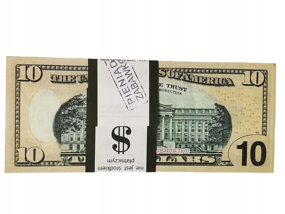 10dolarów USA banknot do zabawy i nauki plik100szt+GRATIS 2 b63b9874bdd57c5a68db3e7b61a4dd3f