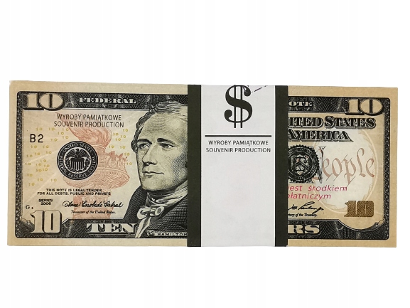 10dolarów USA banknot do zabawy i nauki plik100szt+GRATIS 1 c4e6b9b4eb3c29dc38fd3d00305e4de0