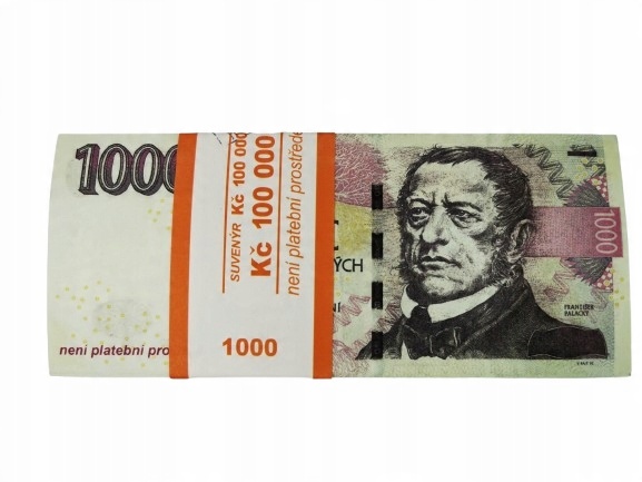 1000 koron czeskich banknoty do zabawy i nauki plik 100szt+GRATIS 1 a55284120cfea4d7c2d186dad053a356