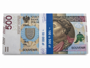 nowa strona główna 2 Repliki banknotów 500 zł 100 szt. – do zabawy i nauki + GRATIS