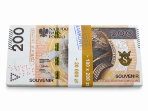 nowa strona główna 3 Repliki banknotów 200 zł 100 szt. – do zabawy i nauki + GRATIS