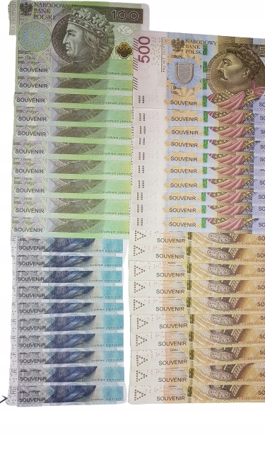 50,100,200,500zł banknoty do zabawy i nauki zestaw 1 5a56bdab99800697a7958313c9652f77