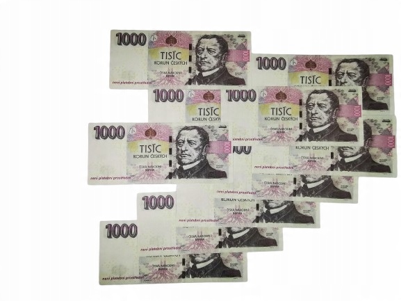 1000 koron czeskich banknoty do zabawy i nauki plik 100szt+GRATIS 5 58adbe4e94dbc67a22035a4cb2fc1b0d